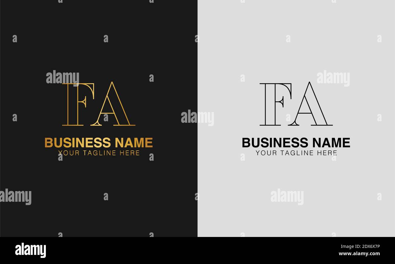 FA F A initial  based abstract modern minimal creative logo, vector template image. luxury logotype logo, initial logo. Stock Vector
