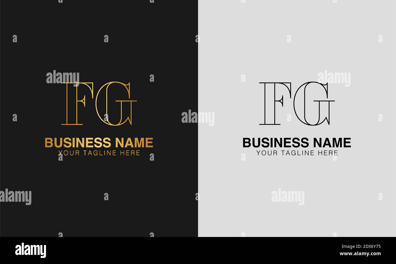 FG F G initial  based abstract modern minimal creative logo, vector template image. luxury logotype logo, initial logo. Stock Vector