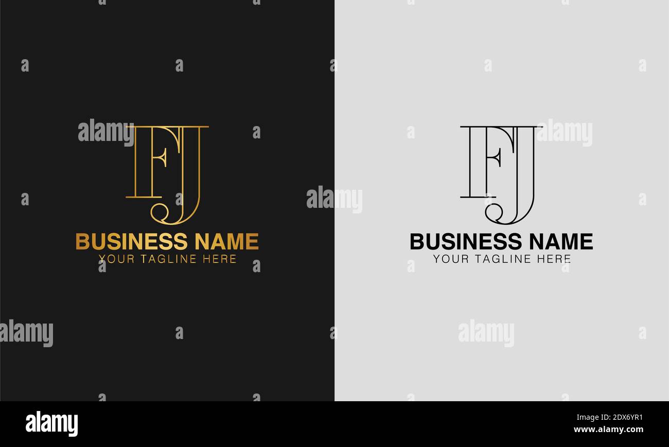 FJ F J initial based abstract modern minimal creative logo, vector ...