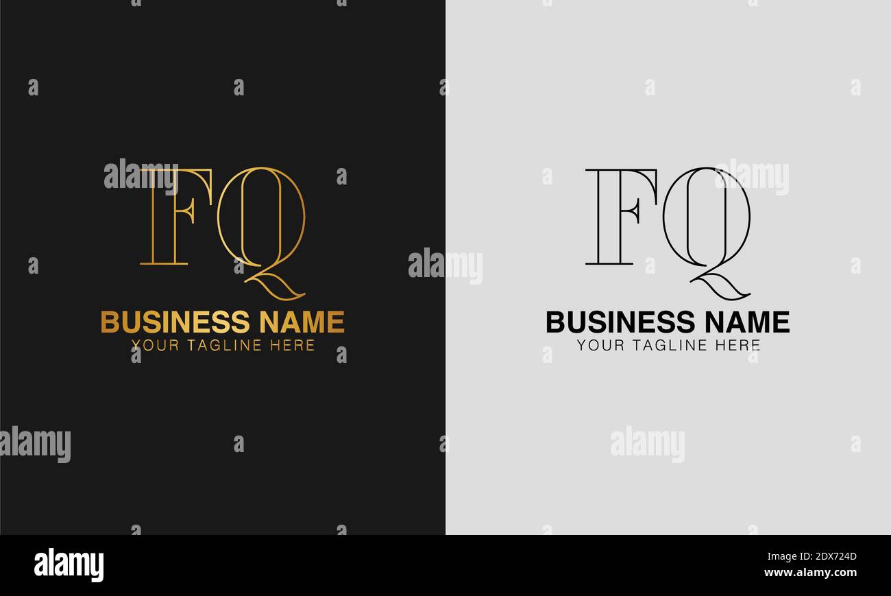 FQ F Q initial  based abstract modern minimal creative logo, vector template image. luxury logotype logo, initial logo. Stock Vector