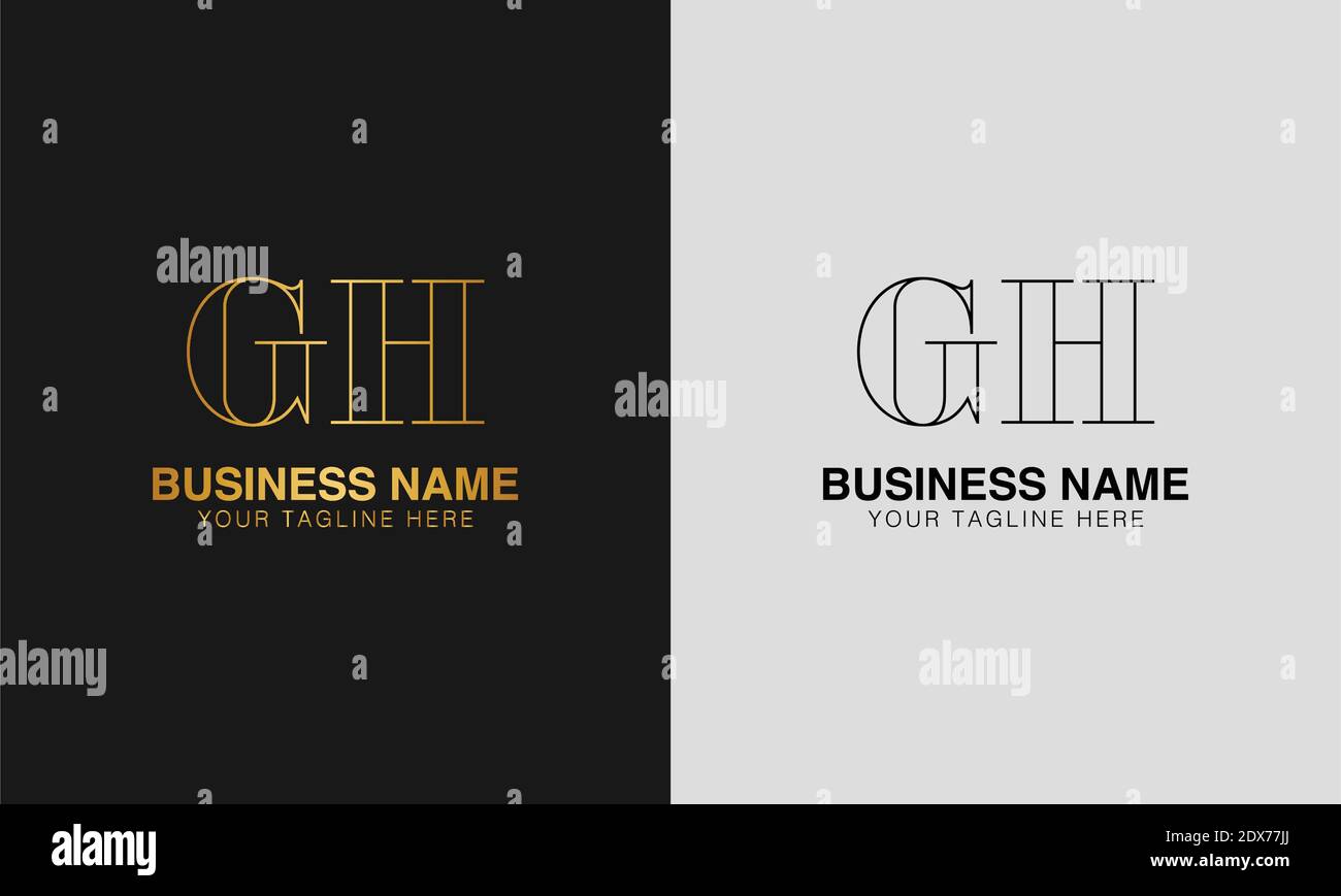 GH G H initial  based abstract modern minimal creative logo, vector template image. luxury logotype logo, initial logo. Stock Vector