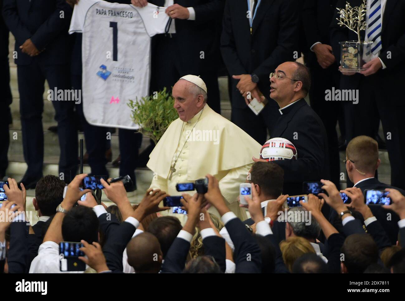 Pope Player Pope Francis attends a special audience at the Vatican on September 1 ...