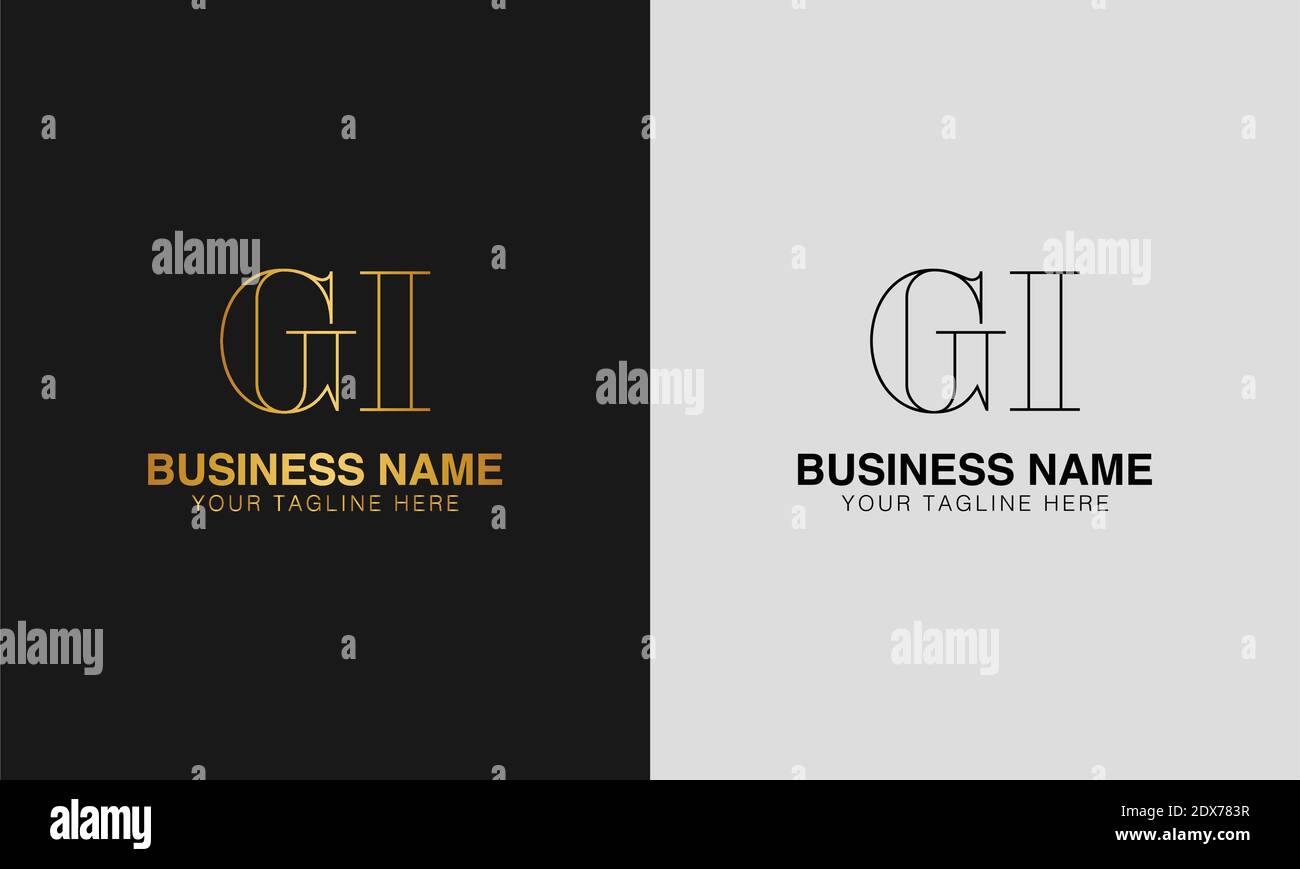 GI G I initial  based abstract modern minimal creative logo, vector template image. luxury logotype logo, initial logo. Stock Vector