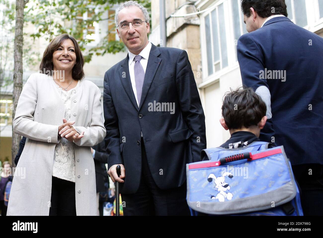 Paris Mayor Anne Hidalgo takes part to the start of the new school year (rentree scolaire) in the 4th district of Paris, France, on September 02, 2014. Photo by Stephane Lemouton/ABACAPRESS.COM Stock Photo