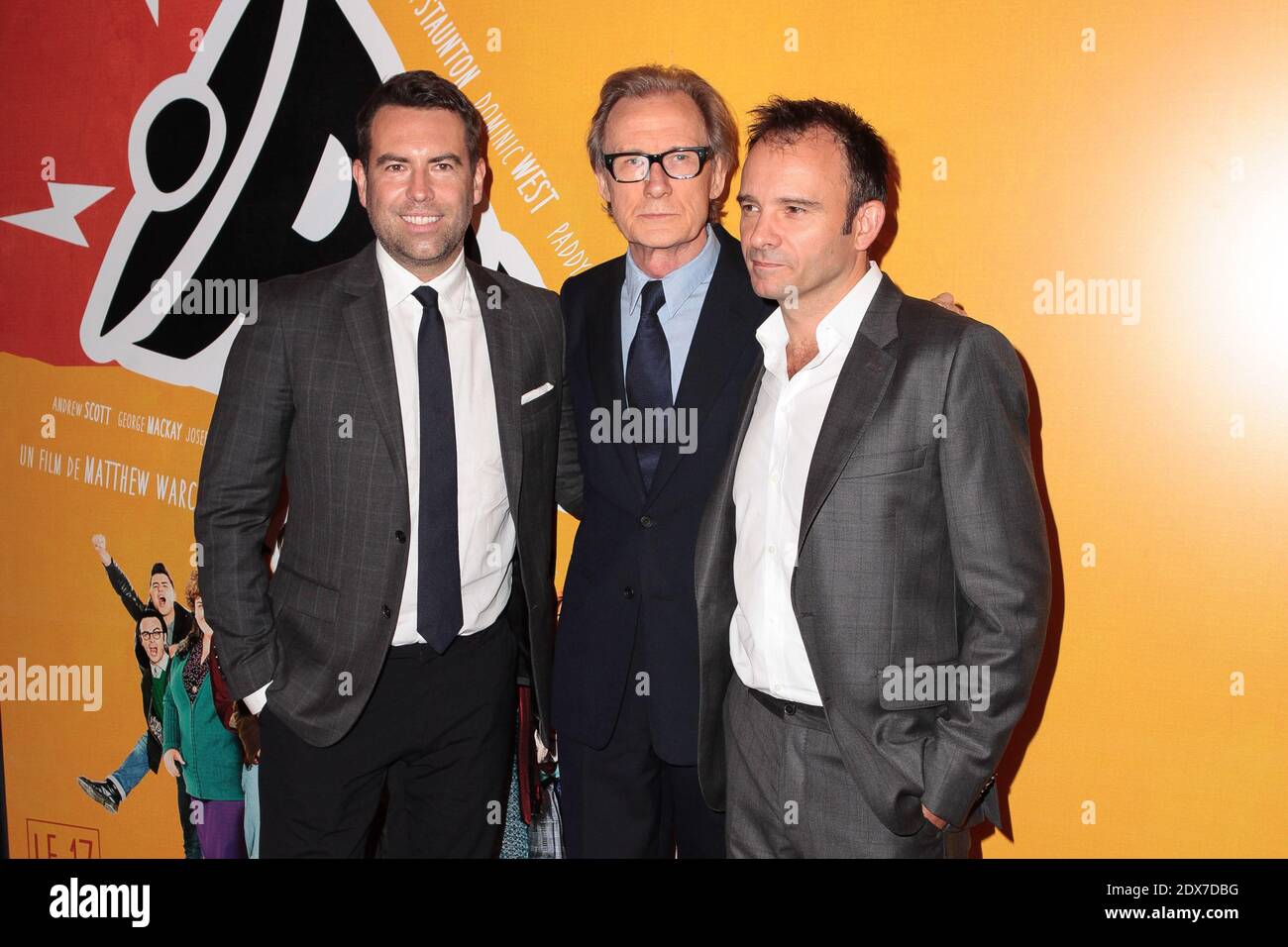 Stephen Beresford, Bill Nighy and Matthew Warchus attending the French Premiere of the Movie 'Pride' held at Cinema Gaumont Opera in Paris, France, on September 3, 2014. Photo by Audrey Poree/ABACAPRESS.COM Stock Photo