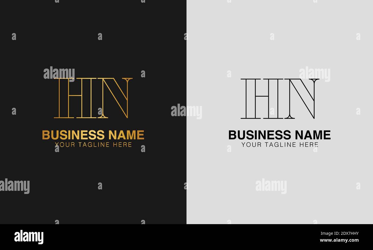 HN H N initial  based abstract modern minimal creative logo, vector template image. luxury logotype logo, initial logo. Stock Vector