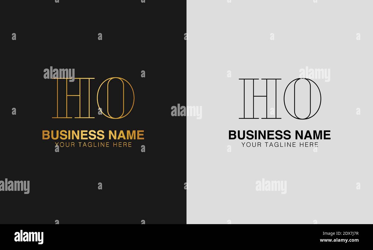 HO H O initial  based abstract modern minimal creative logo, vector template image. luxury logotype logo, initial logo. Stock Vector