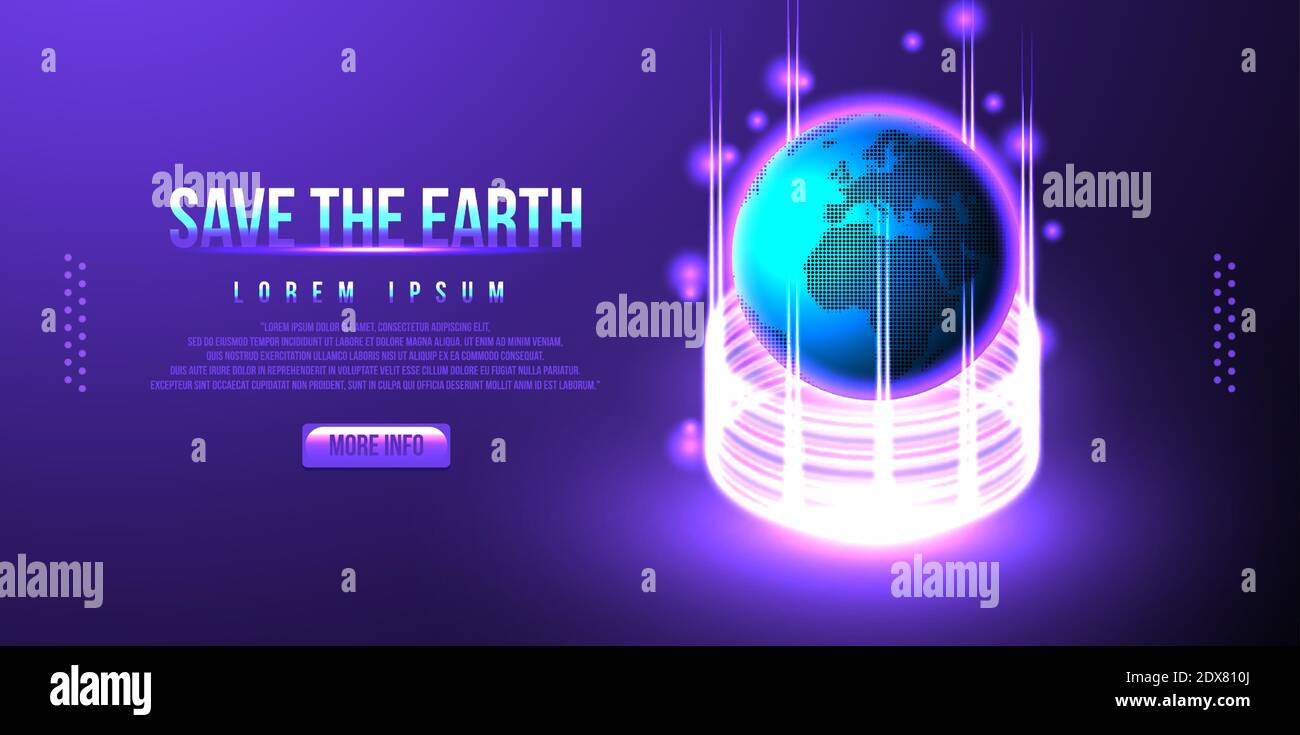 earth, globe futuristic design, low poly wireframe, vector illustration Stock Vector