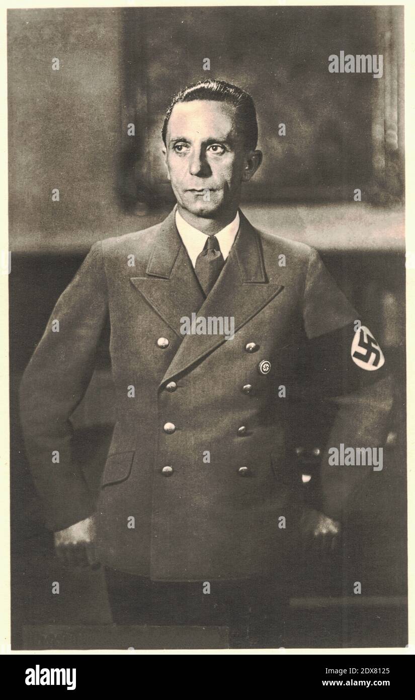 GERMANY - CIRCA 1940s: Paul Joseph Goebbels (29 October 1897 – 1 May 1945) was a German Nazi politician and Reich Minister of Propaganda of Nazi Germa Stock Photo