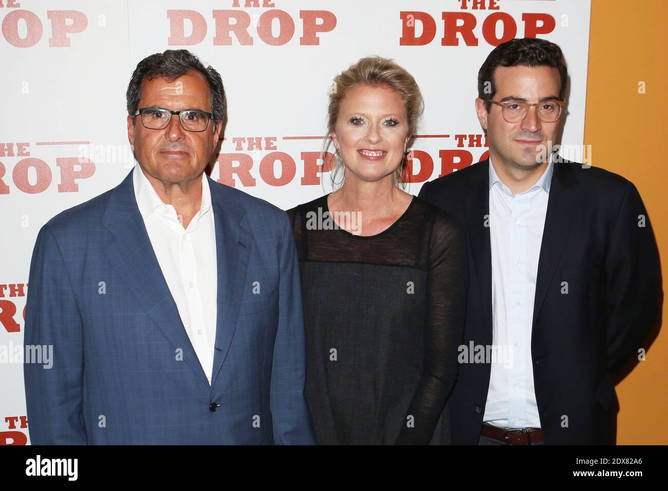 Peter Chernin, left, Jenno Topping and Mike Larocca arrive to the premiere of The Drop at The Sunshine Theater in New York City, NY, USA on September 8th, 2014. Photo by Krista Kennell/ABACAPRESS.COM Stock Photo