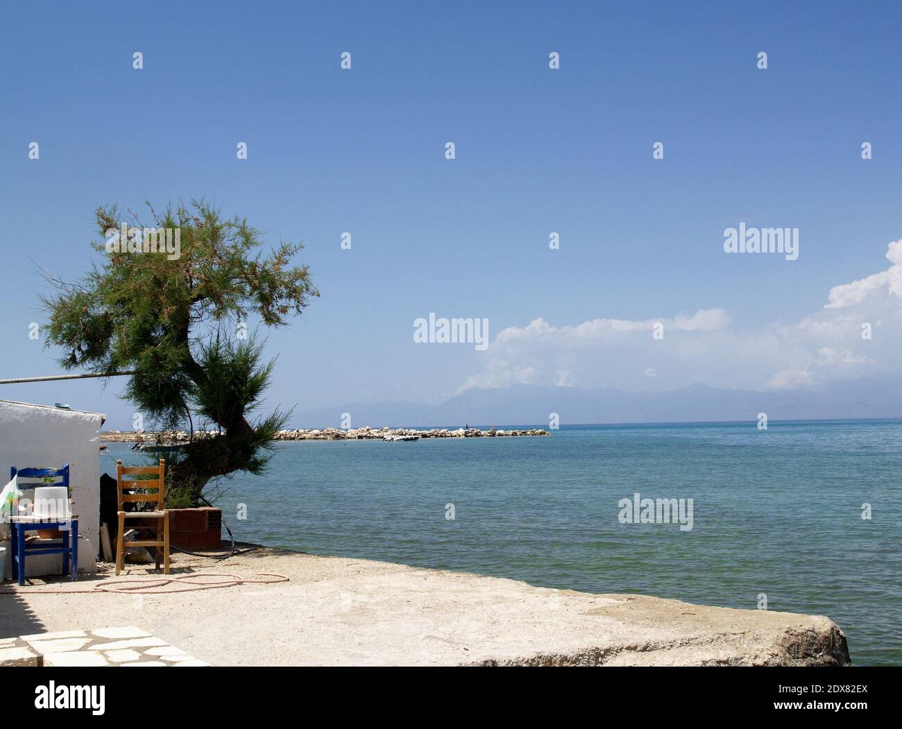 Sea View from The Boathouse, Roda, Corfu, Greece Stock Photo - Alamy