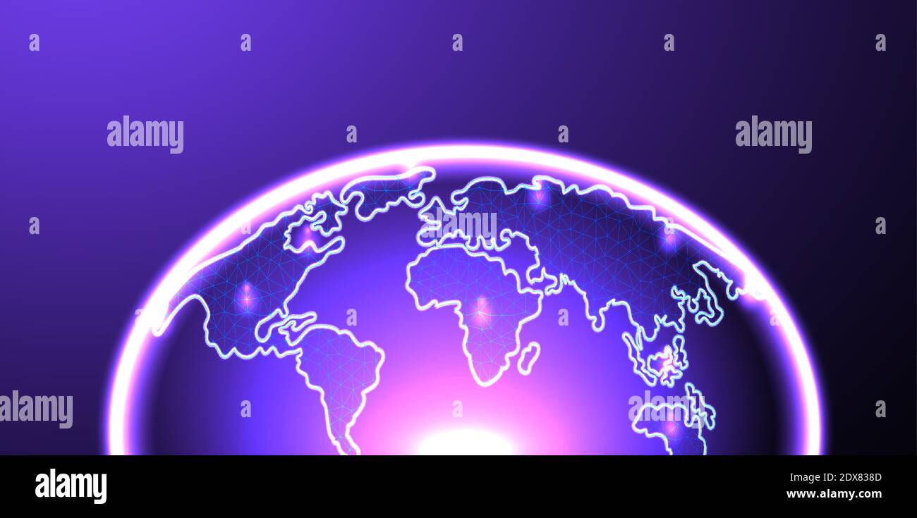 earth, globe futuristic design, low poly wireframe, vector illustration Stock Vector