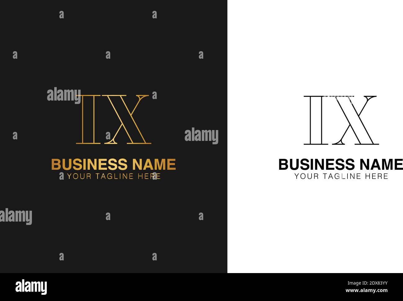 IX I X initial  based abstract modern minimal creative logo, vector template image. luxury logotype logo, initial logo. Stock Vector