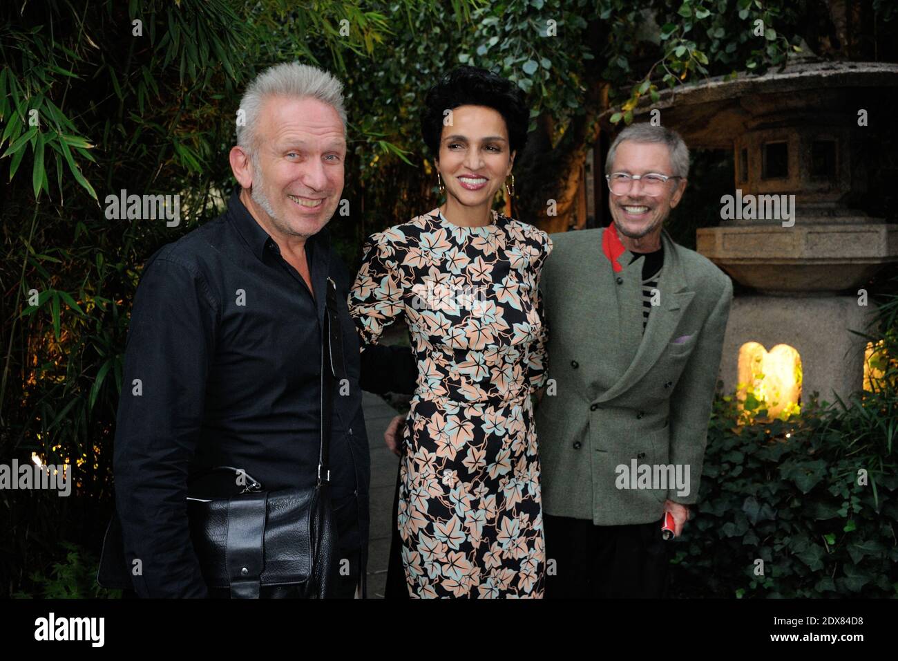 Farida Khelfa, Jean-Paul Goude, Jean Paul Gaultier attending the Louboutin  Documentary Premiere at Cinema La Pagode in Paris, France, on September 9,  2014. Photo by Alban Wyters/ABACAPRESS.COM Stock Photo - Alamy