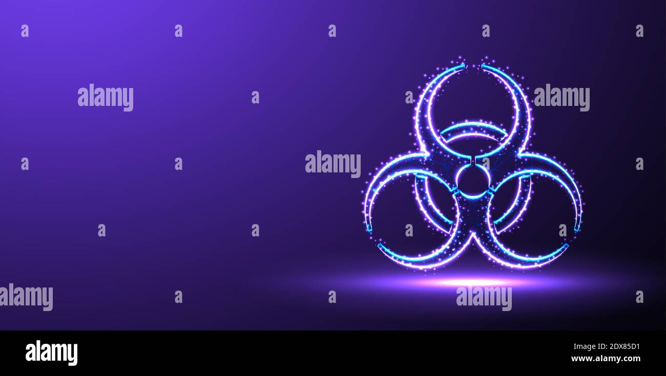 wireframe bio-hazard , low poly. vector illustration Stock Vector