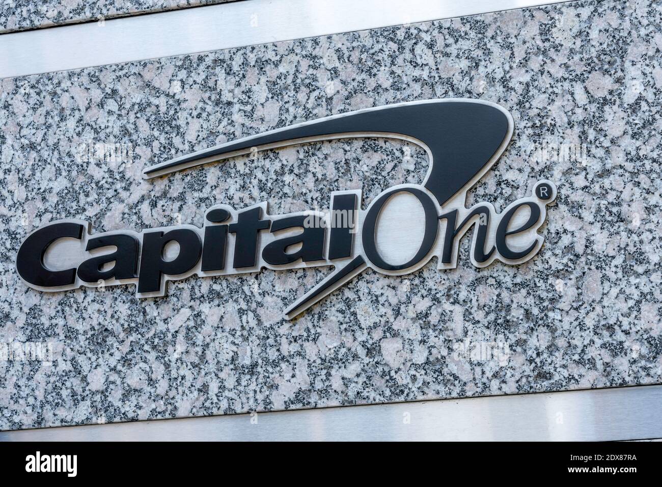 Capital one sign in downtown Toronto. Stock Photo