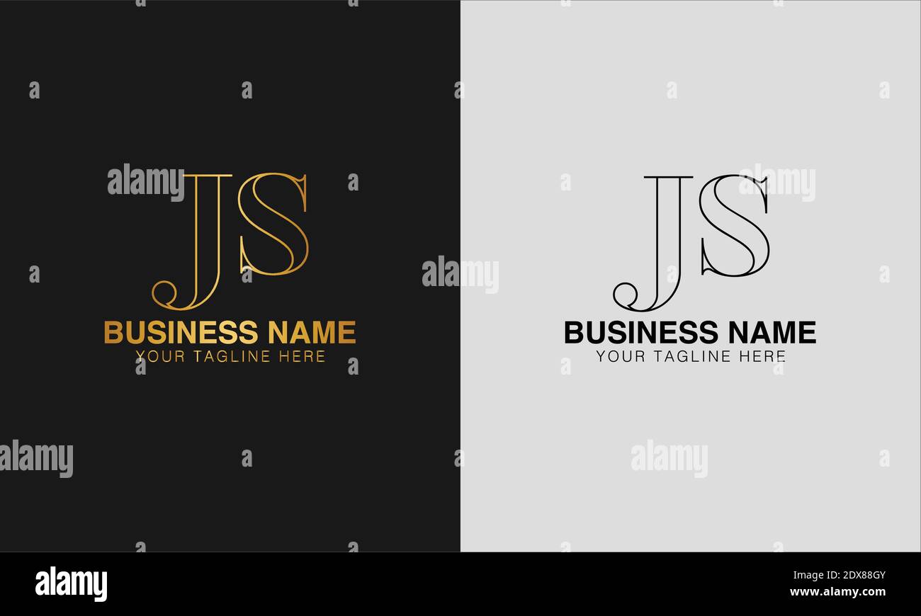 JS J S initial  based abstract modern minimal creative logo, vector template image. luxury logotype logo, initial logo. Stock Vector