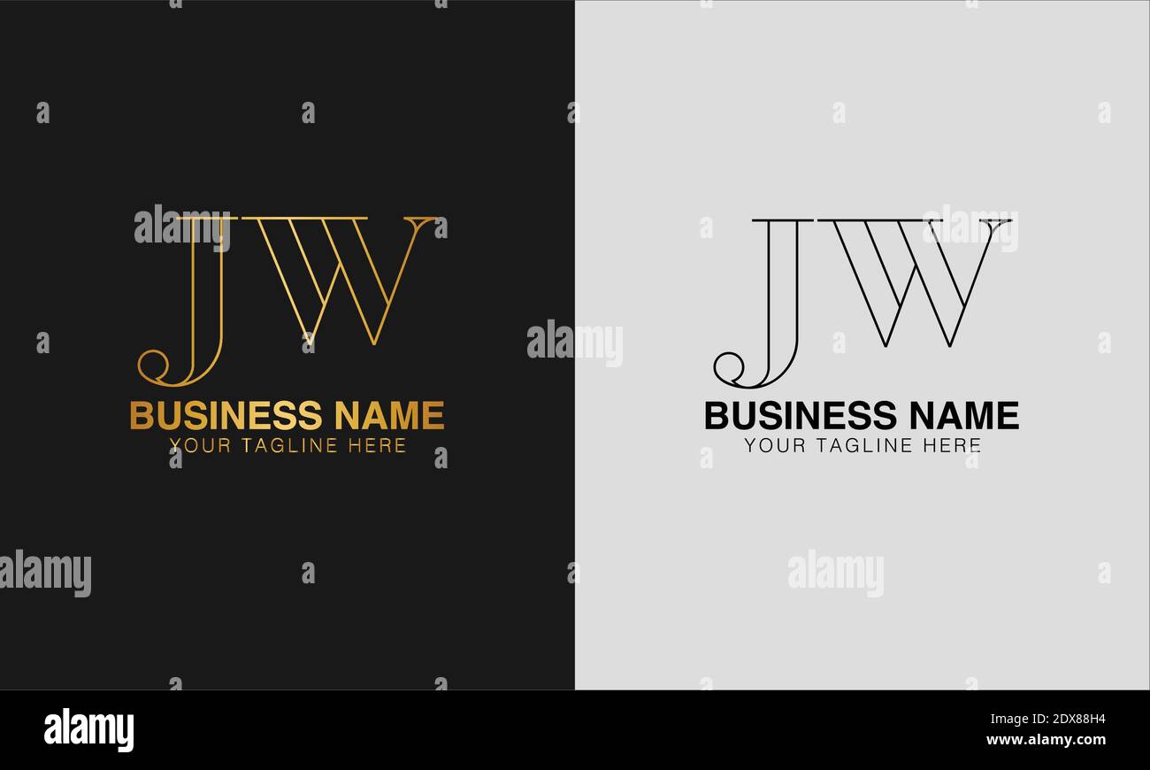 JW J W initial  based abstract modern minimal creative logo, vector template image. luxury logotype logo, initial logo. Stock Vector