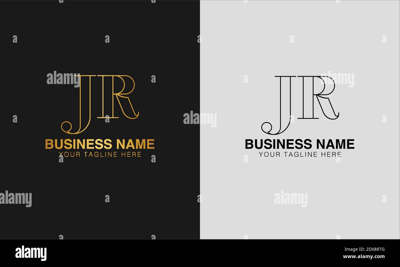 JR J R initial  based abstract modern minimal creative logo, vector template image. luxury logotype logo, initial logo. Stock Vector
