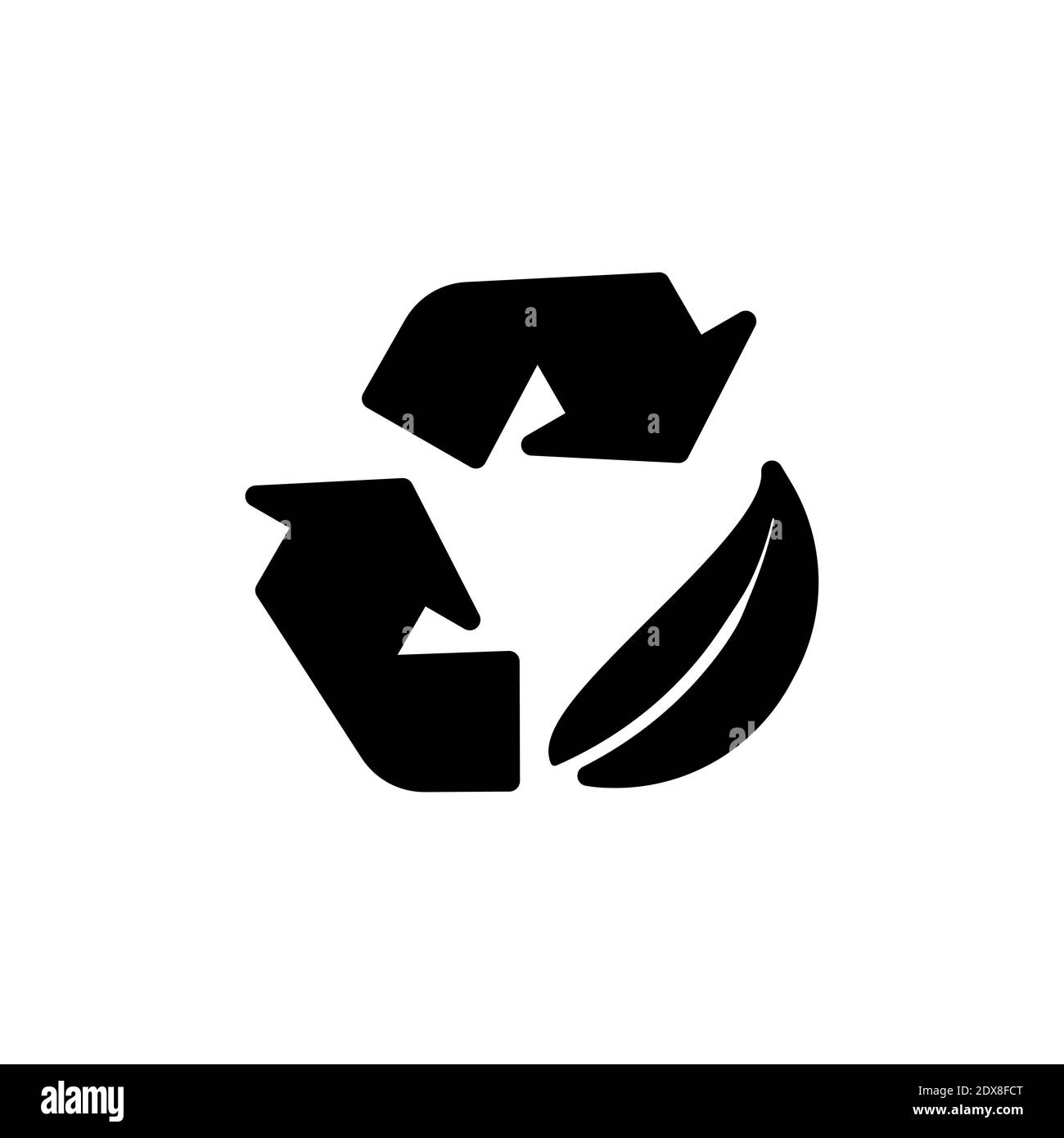 recycle leaf flat icon vector illustration Stock Vector Image & Art - Alamy