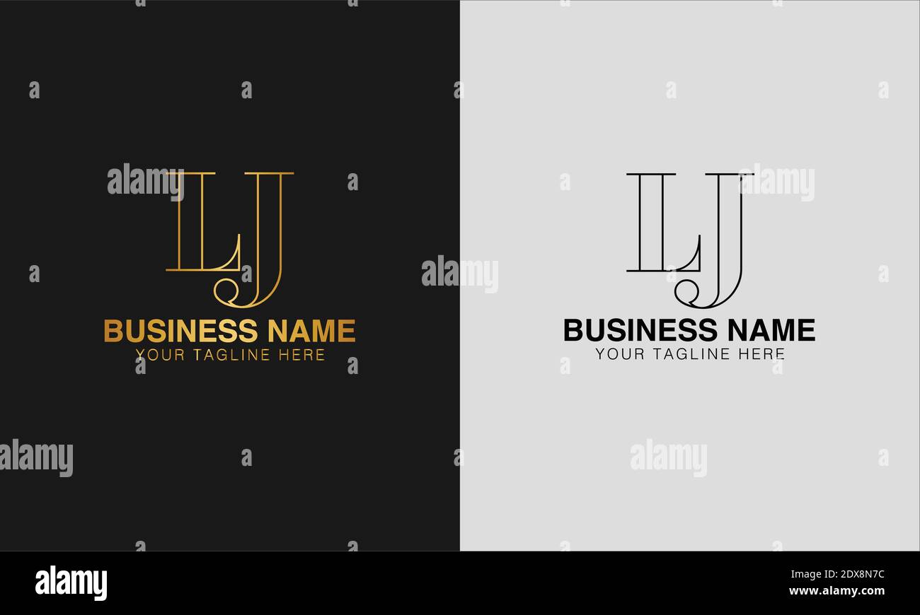 LJ L J initial  based abstract modern minimal creative logo, vector template image. luxury logotype logo, initial logo. Stock Vector