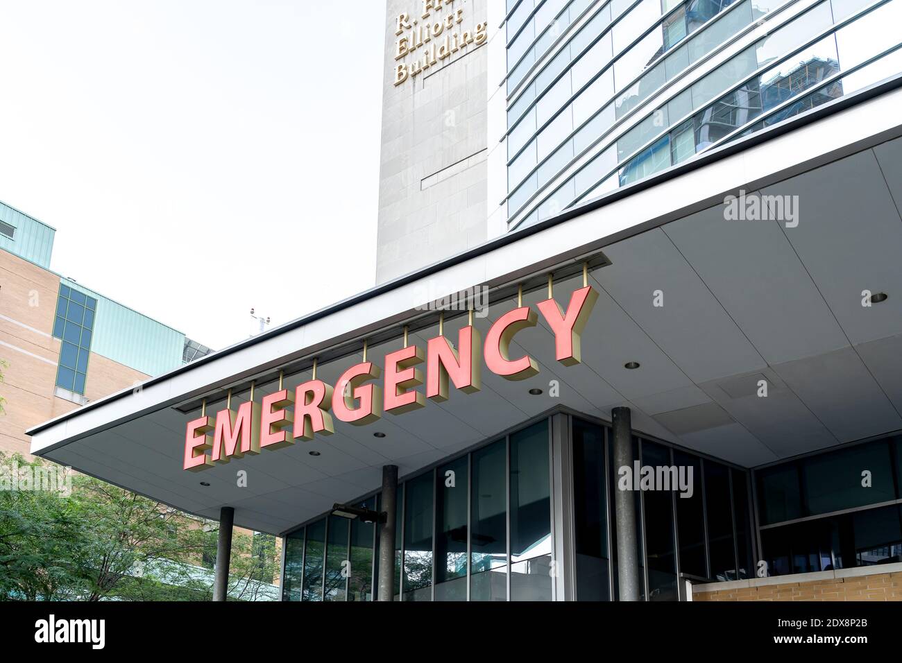 Sign of Emergency at Toronto General Hospital in Toronto. Stock Photo