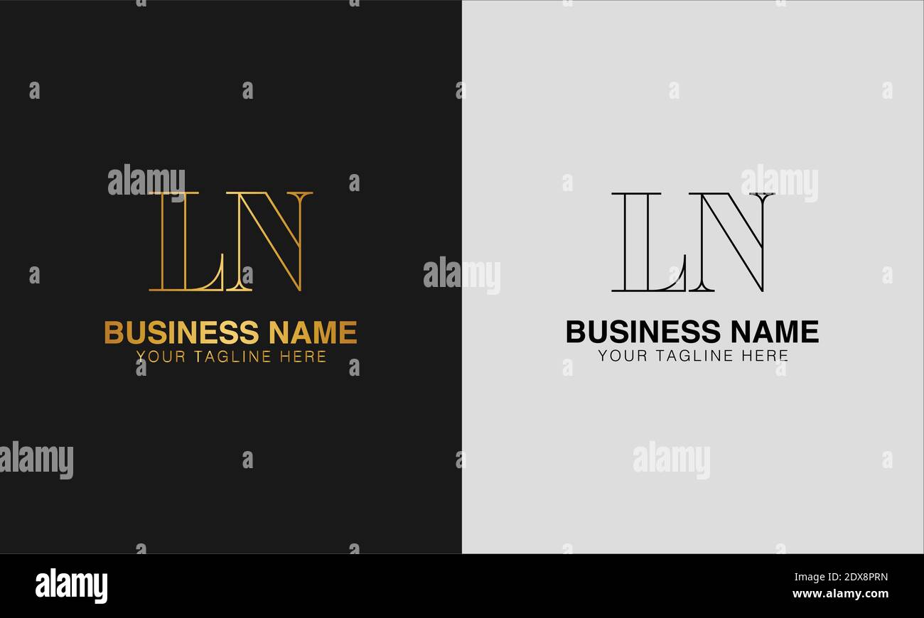 LN L  N initial  based abstract modern minimal creative logo, vector template image. luxury logotype logo, initial logo. Stock Vector