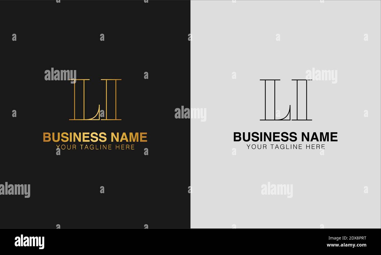 LI L I initial  based abstract modern minimal creative logo, vector template image. luxury logotype logo, initial logo. Stock Vector