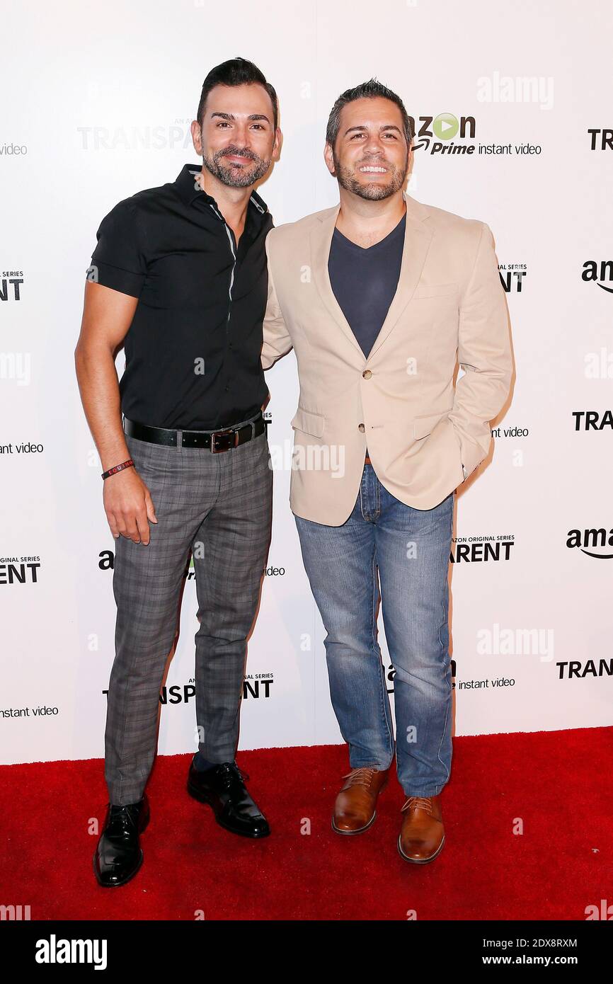 Paul Katami and Jeff Zarrillo attend the Amazon red carpet premiere screening for brand-new dark comedy Transparent, at The Theatre at Ace Hotel, in Los Angeles, CA, USA on September 15, 2014. Photo by Julian Da Costa/ABACAPRESS.COM Stock Photo