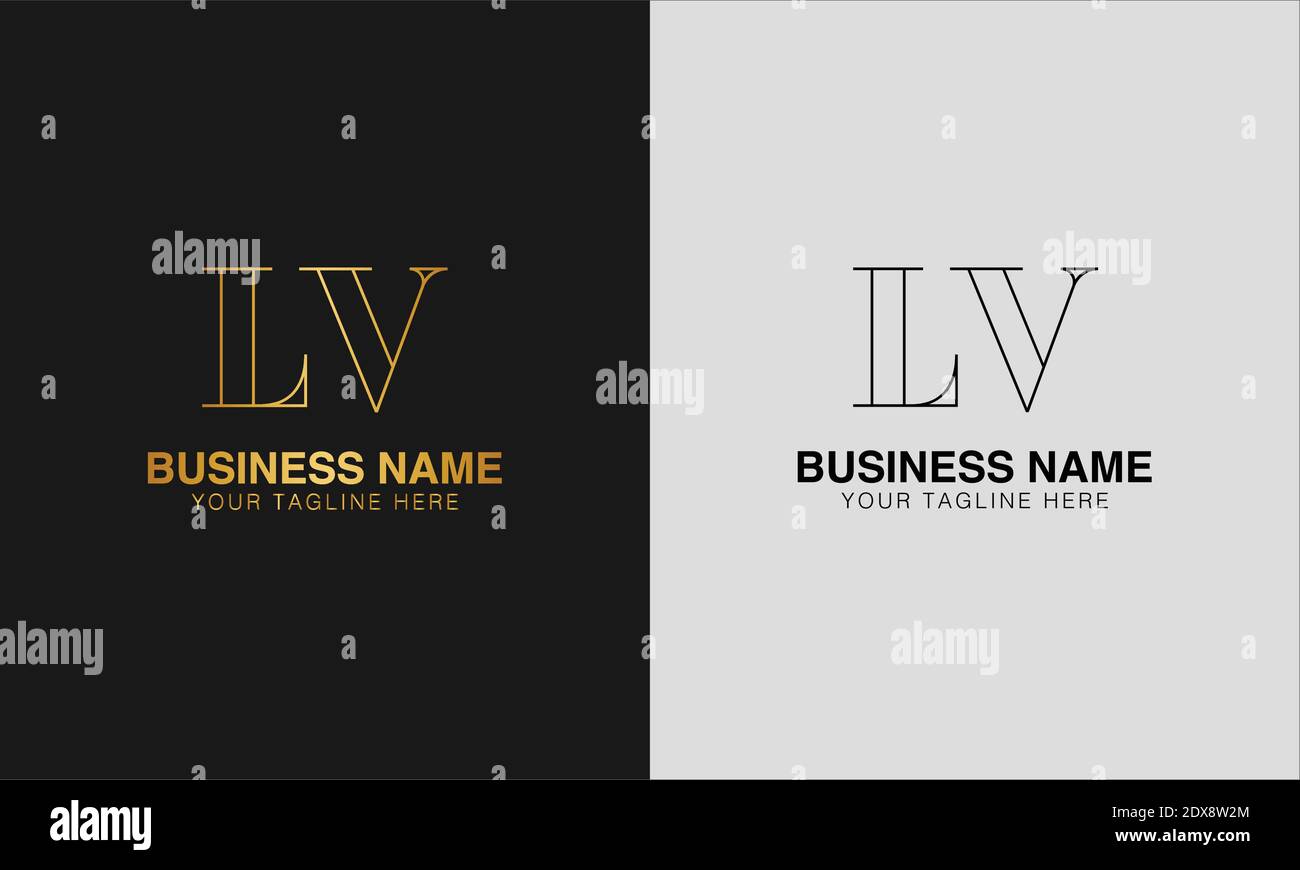 Initial lv letter logo design template luxury Vector Image