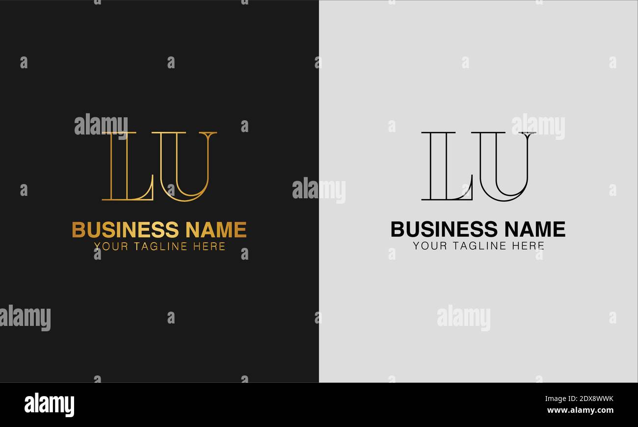 LU L U initial  based abstract modern minimal creative logo, vector template image. luxury logotype logo, initial logo. Stock Vector