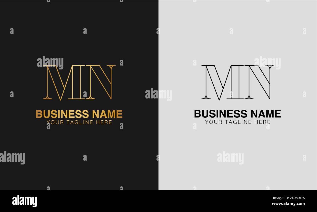 MN M N initial  based abstract modern minimal creative logo, vector template image. luxury logotype logo, initial logo. Stock Vector