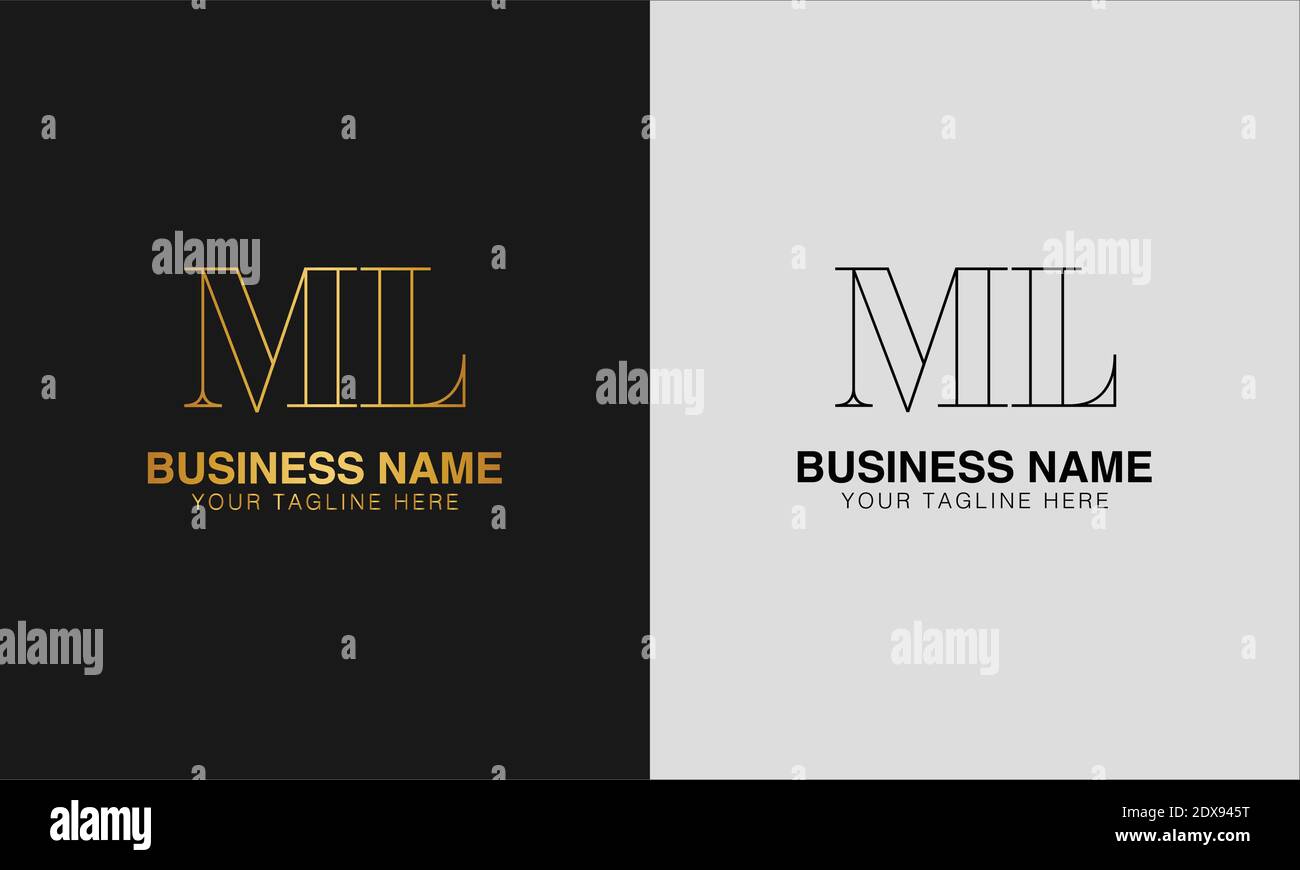 ML M L initial  based abstract modern minimal creative logo, vector template image. luxury logotype logo, initial logo. Stock Vector