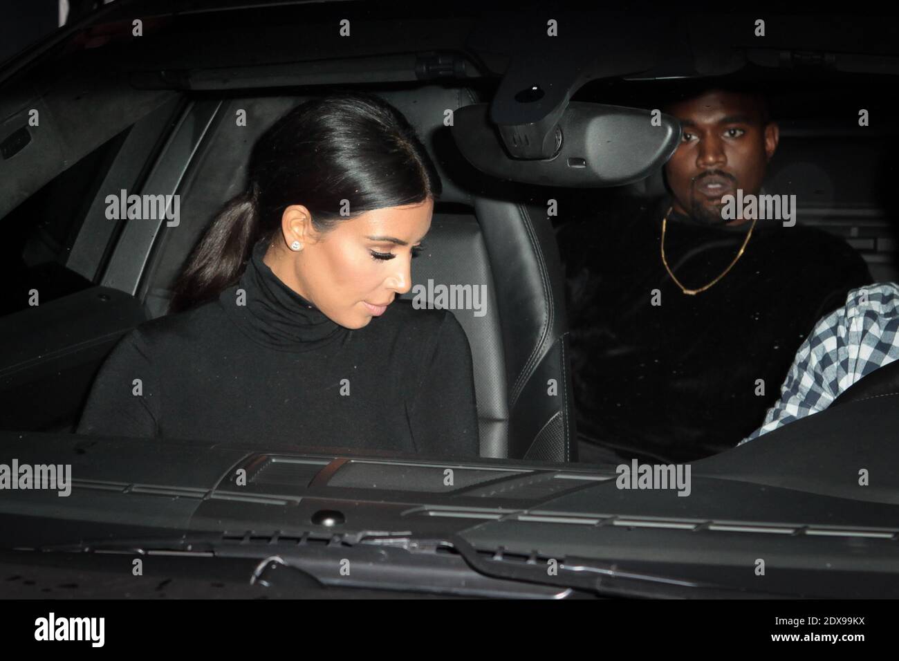 Kim Kardashian and Kanye west leaves the Balenciaga Spring-Summer 2015  Ready-To-Wear collection show