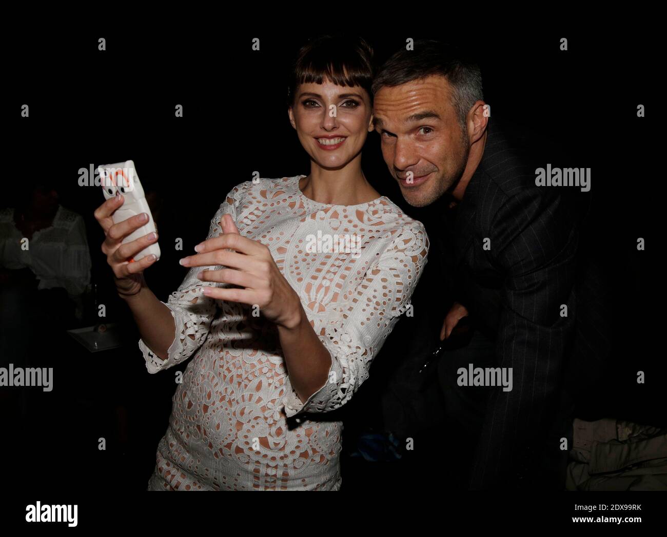 Frederique Bel and Philippe Le Bas attending the 'Make Up For Ever' Party at Yoyo in Paris, France on September 24, 2014. Photo by Jerome Domine/ABACAPRESS.COM Stock Photo