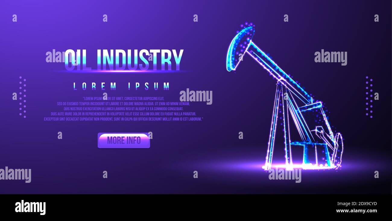 rig, oil industry. Abstract low poly wireframe. vector illustration Stock Vector
