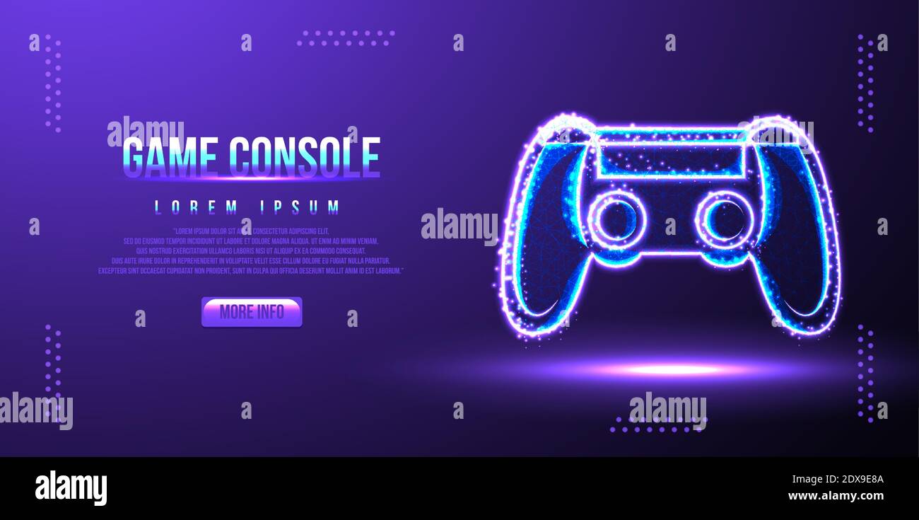game pad, console, online game, low poly. vector illustration Stock Vector