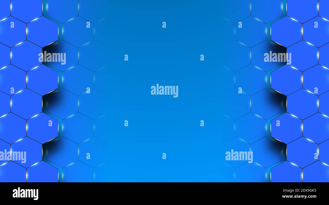 abstract blue hexagon medical background vector illustration Stock Vector