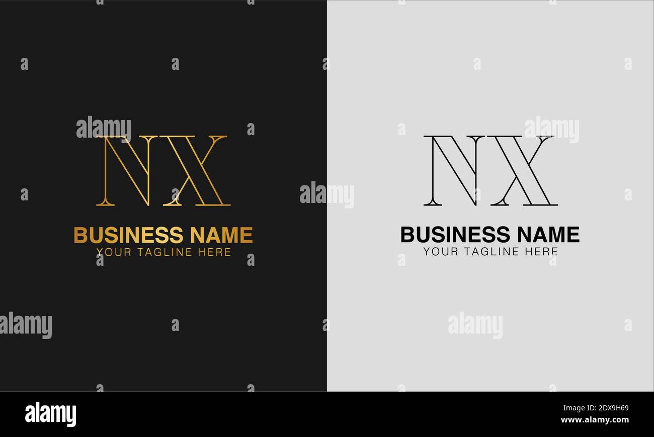 NX N X initial  based abstract modern minimal creative logo, vector template image. luxury logotype logo, initial logo. Stock Vector