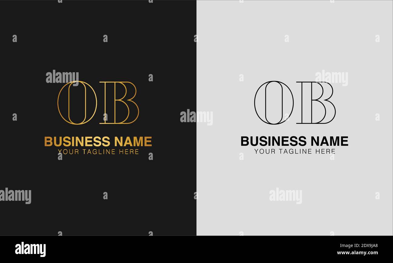 OB O B initial  based abstract modern minimal creative logo, vector template image. luxury logotype logo, initial logo. Stock Vector