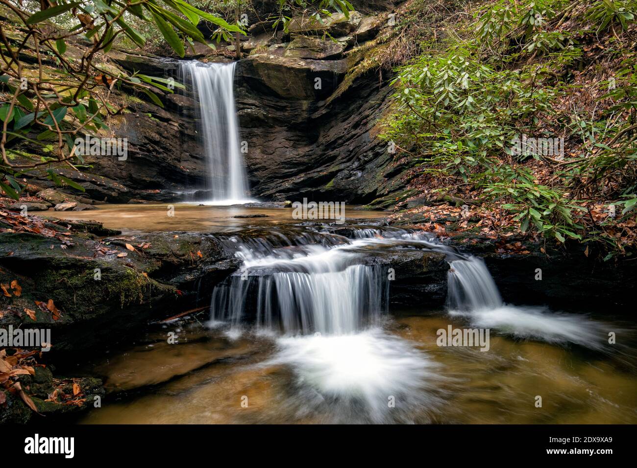 Sweet Thing Falls on Slickum Creek - near Cleveland, South Carolina, USA Stock Photo