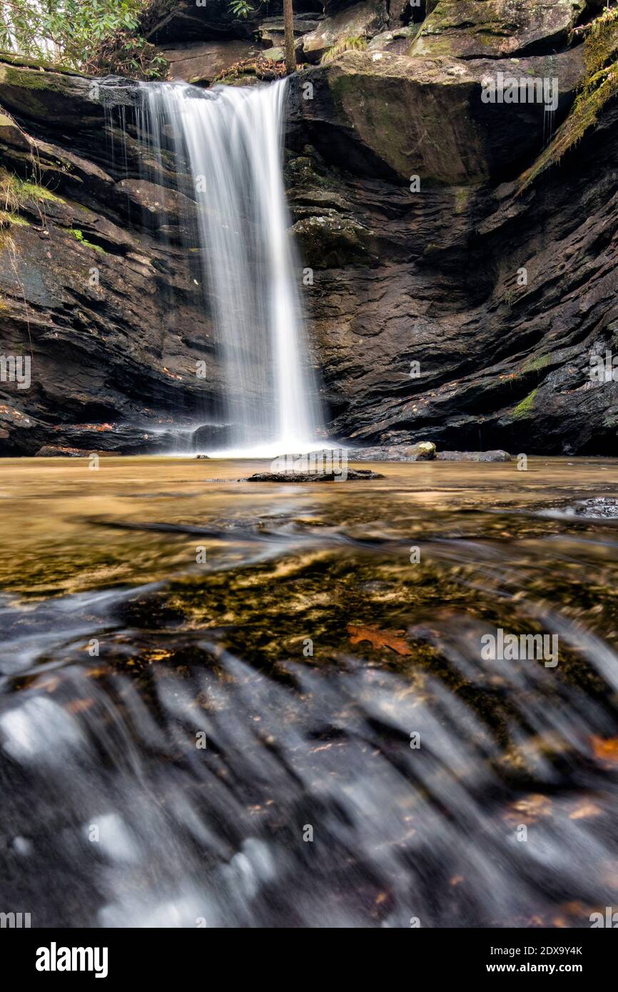 Sweet Thing Falls on Slickum Creek - near Cleveland, South Carolina, USA Stock Photo