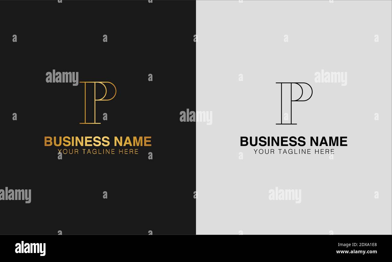 P PP initial  based abstract modern minimal creative logo, vector template image. luxury logotype logo, initial logo. Stock Vector