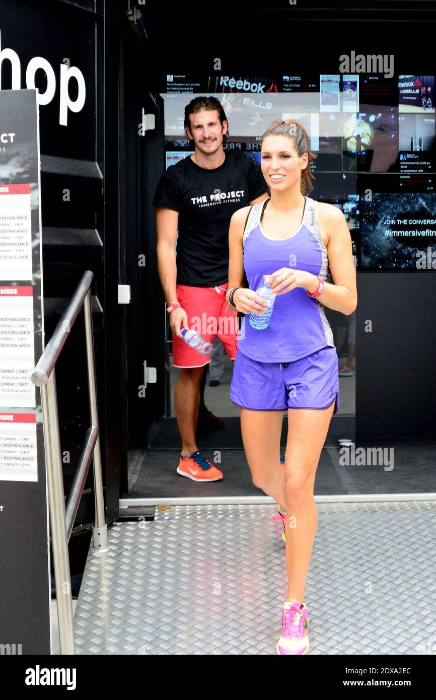 Laury Thilleman during the new concept "THE PROJECT IMMERSIVE FITNESS" The  Mills and Reebok fitness event in Paris, France, 29 September 2014 Photo by  Thierry Plessis / ABACAPRESS.COM Stock Photo - Alamy