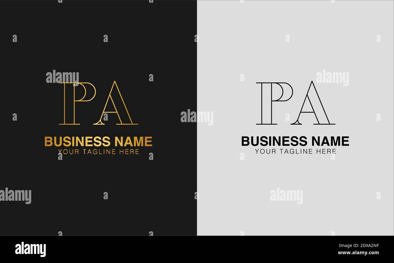PA P A initial based abstract modern minimal creative logo, vector template image. luxury logotype logo, initial logo. Stock Vector