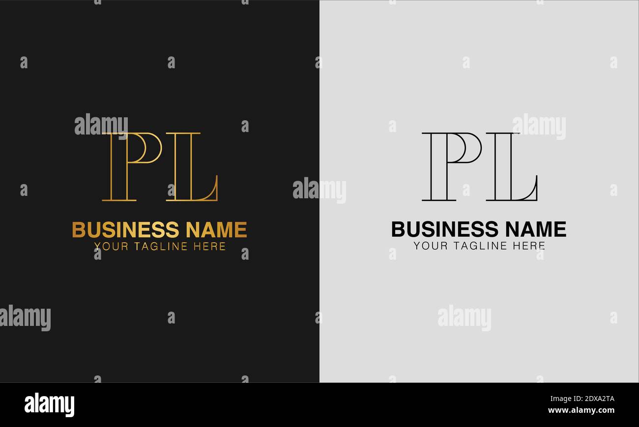 PL P L initial  based abstract modern minimal creative logo, vector template image. luxury logotype logo, initial logo. Stock Vector
