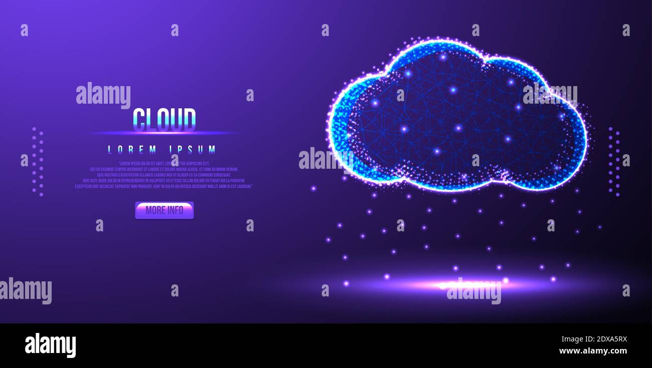 cloud low poly wireframe mesh vector illustration Stock Vector