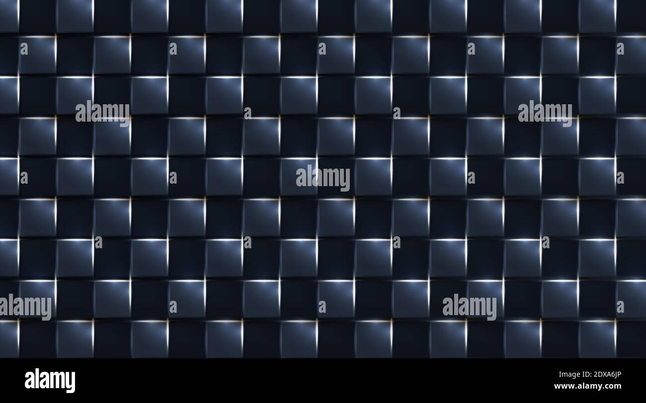 square realistic geometric dark background. white shine light, vector illustration Stock Vector