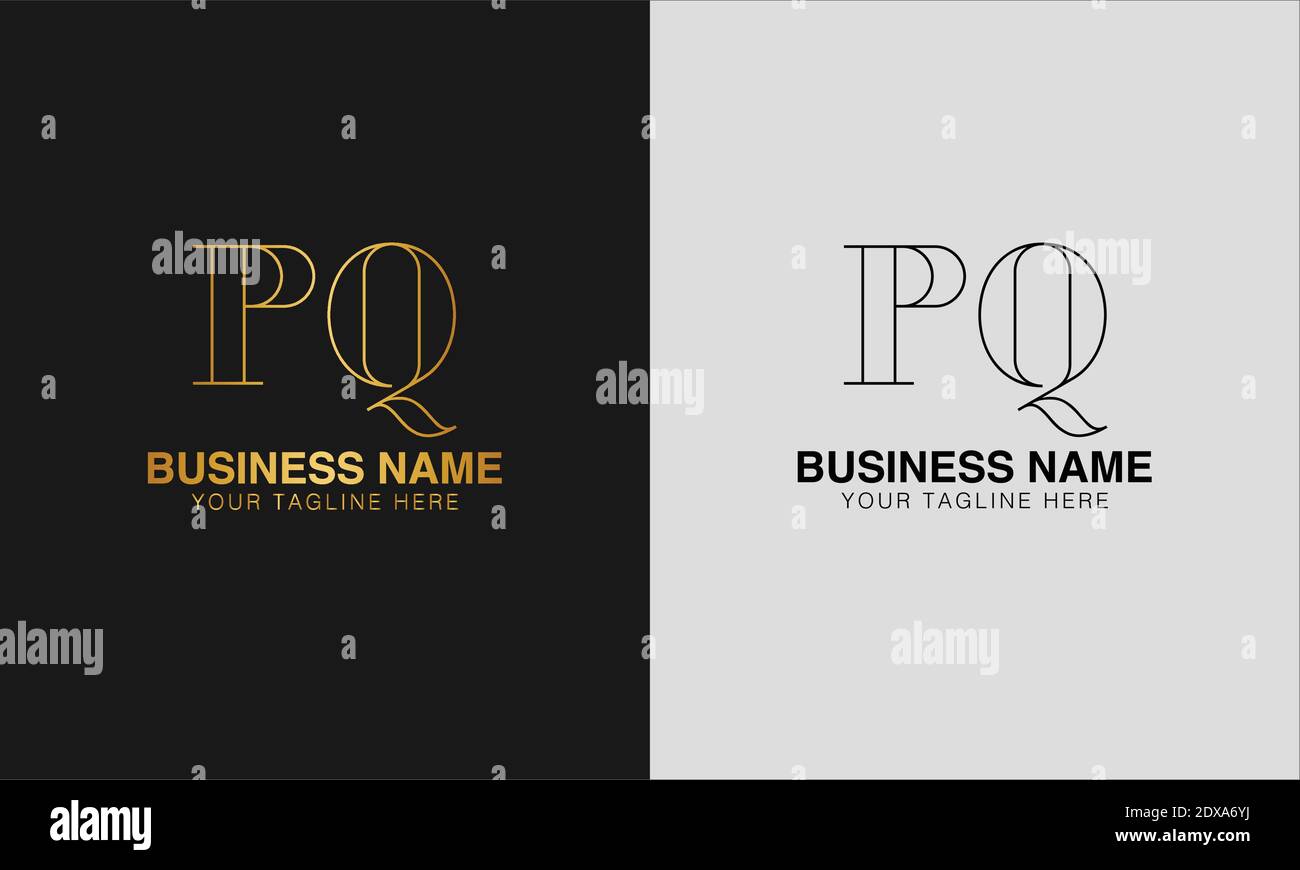 PQ P Q initial  based abstract modern minimal creative logo, vector template image. luxury logotype logo, initial logo. Stock Vector