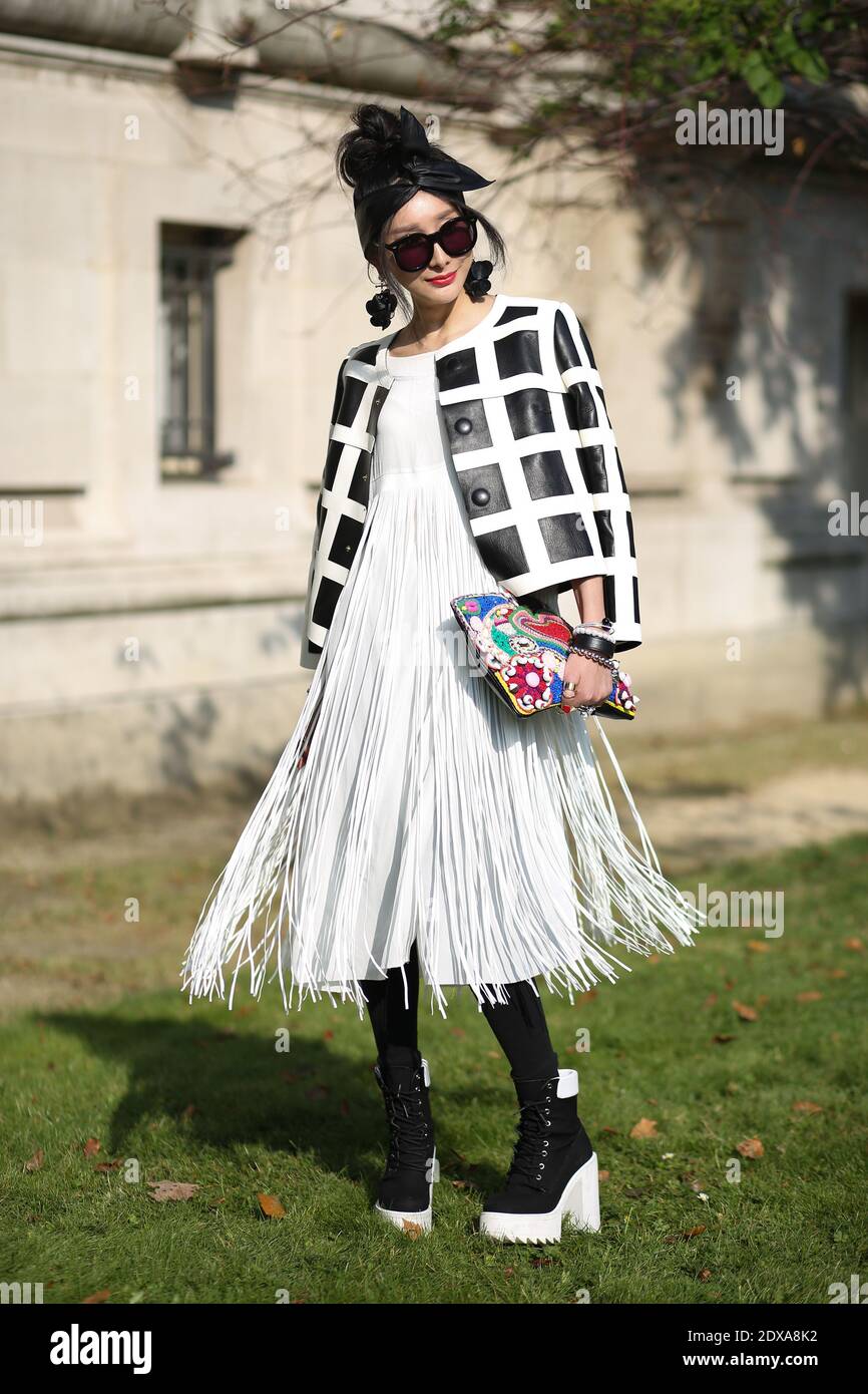 Street style at Chanel Ready-to-Wear Spring-Summer 2015 show, held at ...